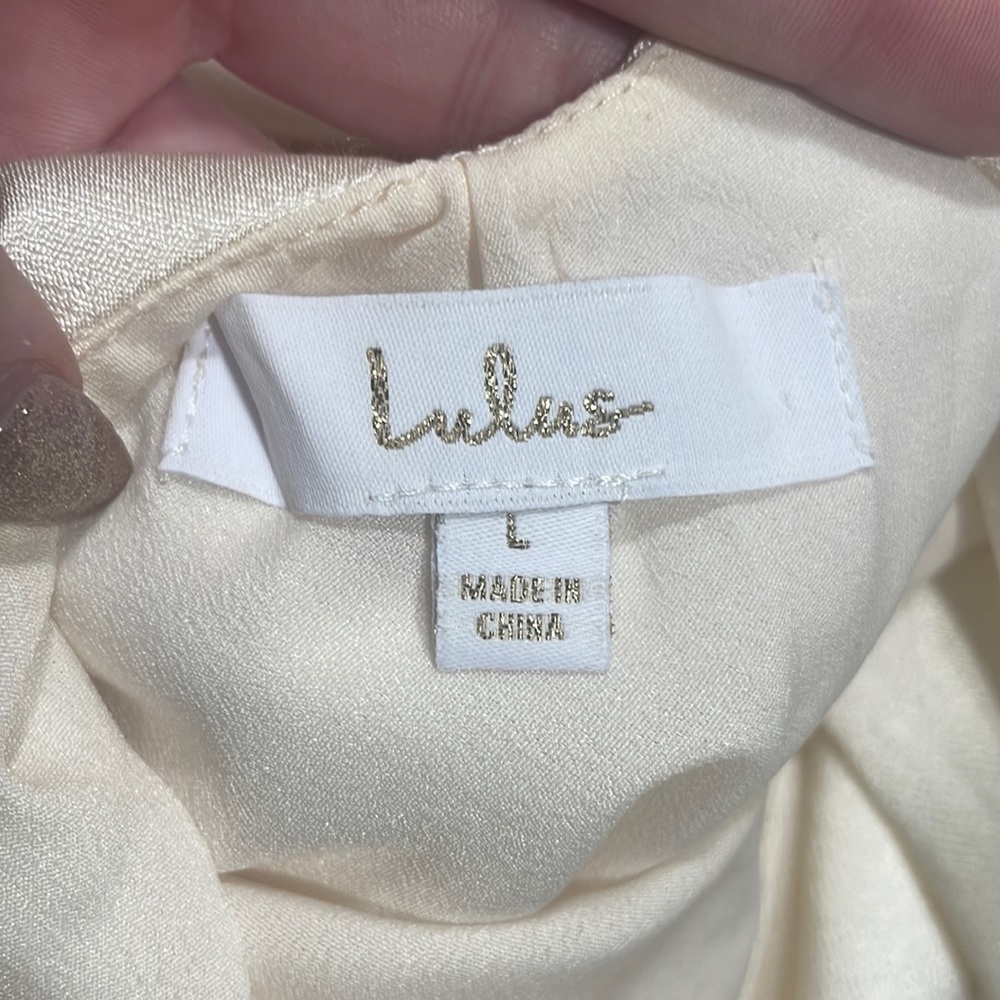 Lulu's Ivory Satin Slip Mermaid Gown - Picture 10 of 16